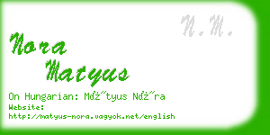 nora matyus business card